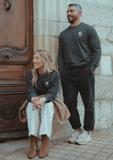 Sudadera sin capucha Gris Antracita con bordado Kabino