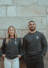 Sudadera sin capucha Gris Antracita con bordado Kabino