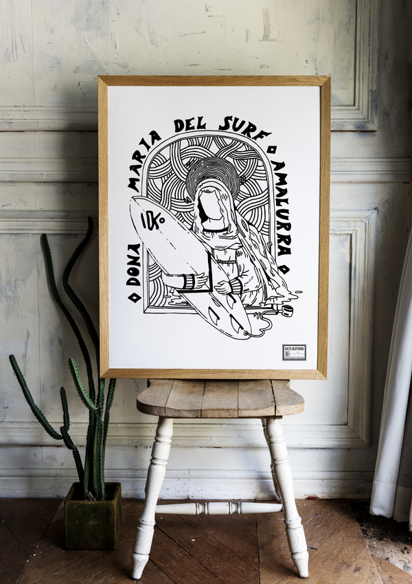 Affiche "Dona Maria del Surf" 50x70