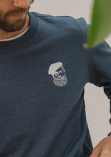 Sudadera sin capucha azul marino con brodado Kabino