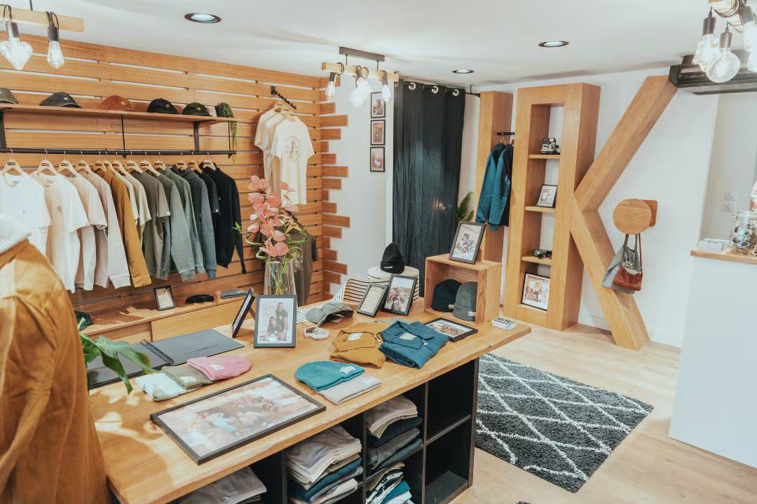 Rayons de vêtements basques dans le magasin Katxi Klothing à Bayonne