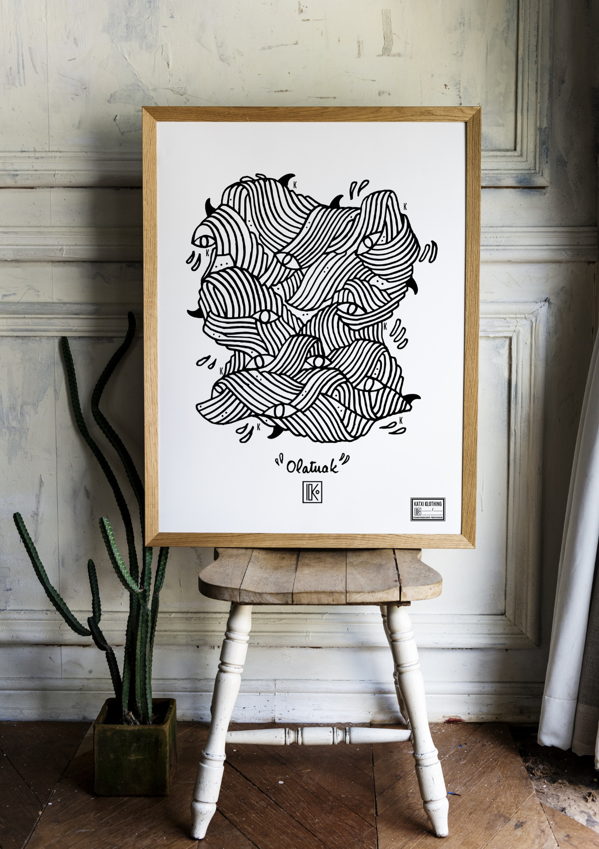 Affiche "Olatuak" 50x70 – affiche sérigraphiée du Pays basque – Katxi Klothing